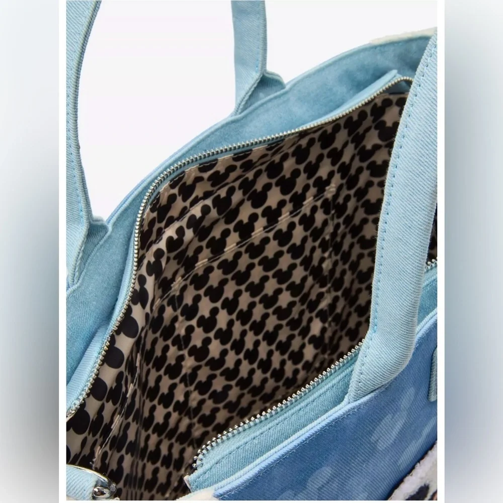 Loungefly Disney-Mickey Mouse Sherpa Convertible Tote Bag.
